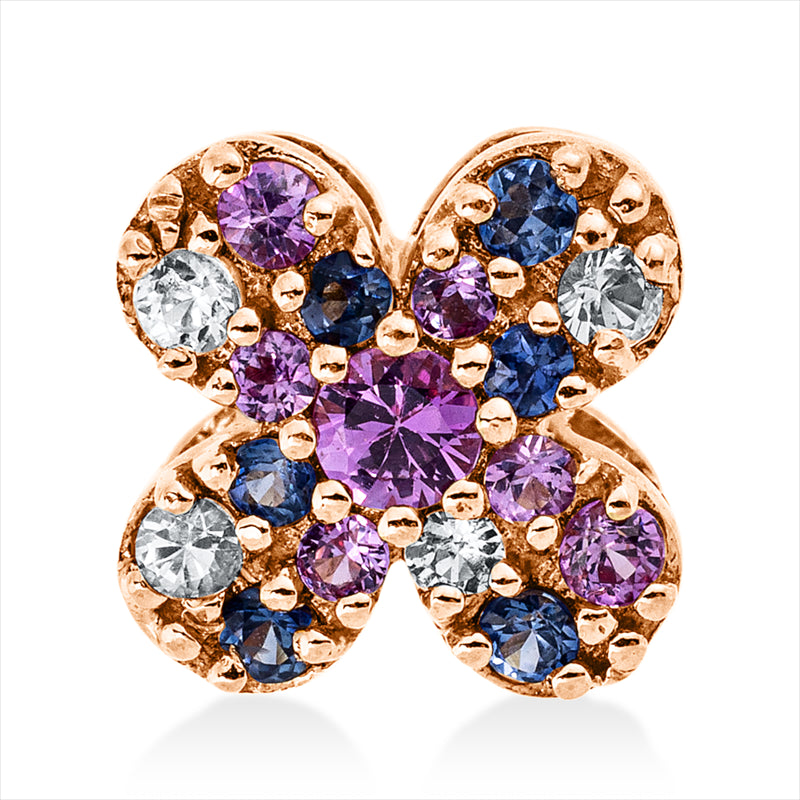 Anhänger 18 kt RG, 17 Saphire 0,20 ct multicolor