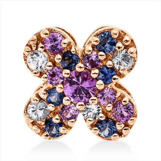 Anhänger 18 kt RG, 17 Saphire 0,20 ct multicolor