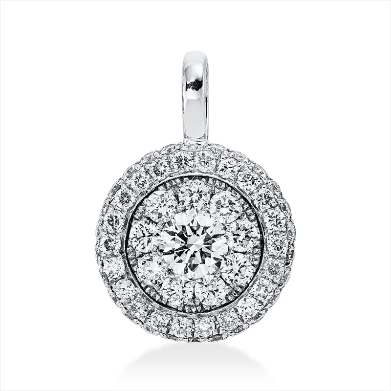 Anhänger 18 kt WG, mit Öse, 57 Brill. 0,60 ct, TW-si