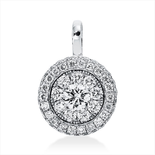 Anhänger 18 kt WG, mit Öse, 57 Brill. 0,60 ct, TW-si