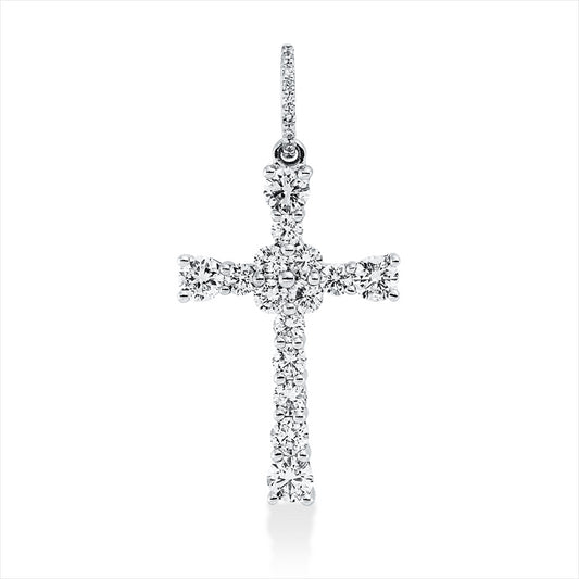 Anhänger 18 kt WG, mit Öse, 24 Brill. 0,56 ct, TW-si