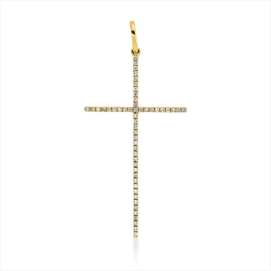 Anhänger 18 kt GG, mit Öse, 52 Brill. 0,12 ct, TW-pi