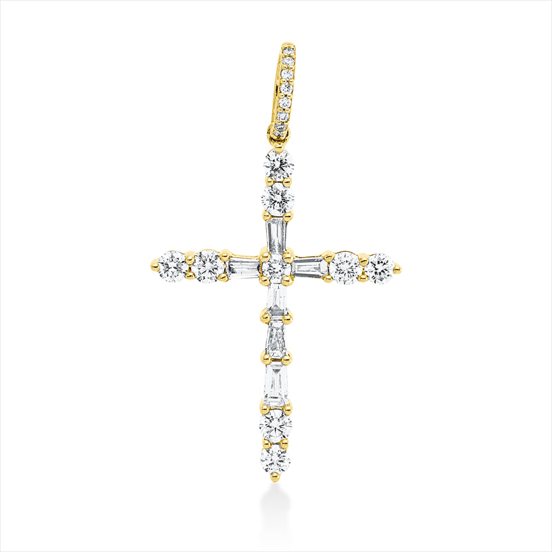 Anhänger 18 kt GG, mit Öse, 23 Fant-Schl. 0,49 ct, TW-vsi/si