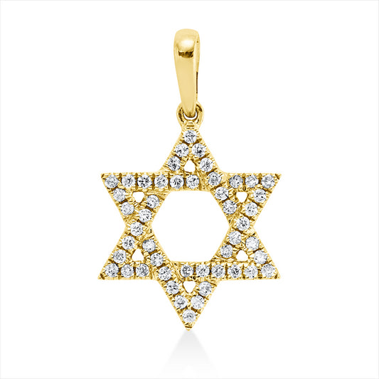 Anhänger 18 kt GG, mit Öse, 48 Brill. 0,10 ct, TW-pi