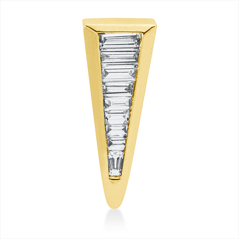 Anhänger 14 kt GG, 8 Bag. 0,17 ct, W-si/pi, 1 Trap. 0,01 ct, W-si/pi