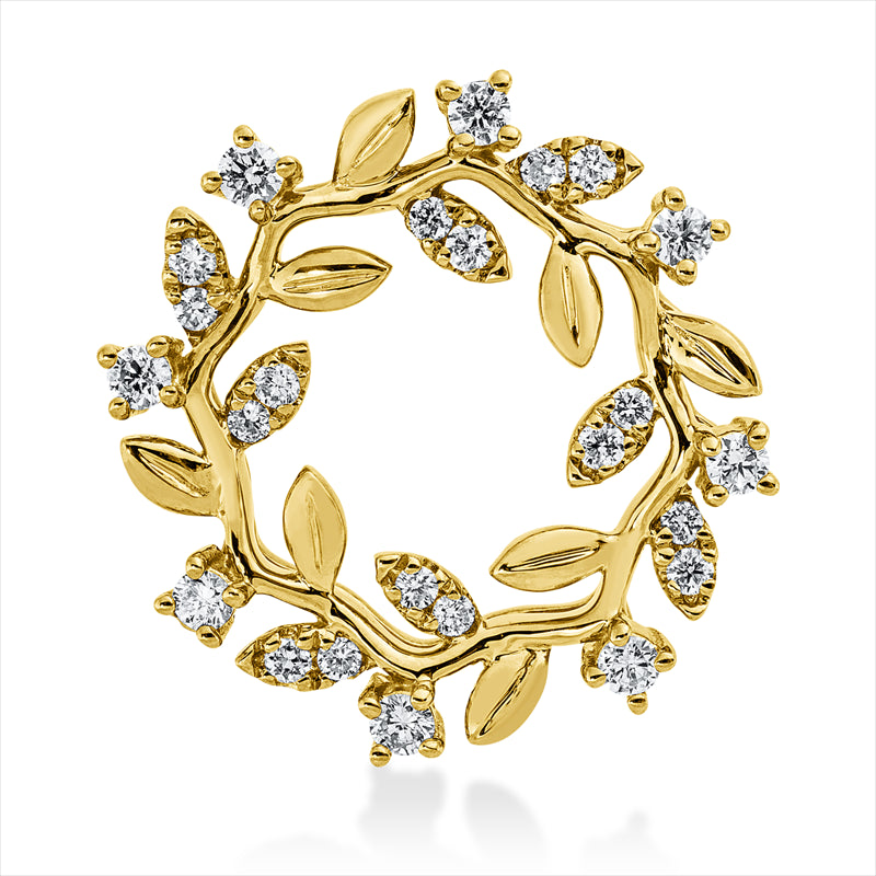Anhänger 14 kt GG, 24 Brill. 0,25 ct, W-si/pi