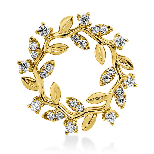 Anhänger 14 kt GG, 24 Brill. 0,25 ct, W-si/pi