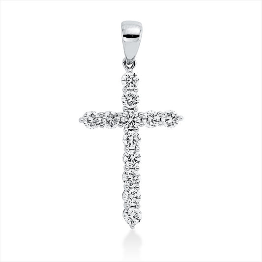 Anhänger 18 kt WG, mit Öse, 11 Brill. 0,71 ct, TW-si, 1 Brill. 0,08 ct, TW-si