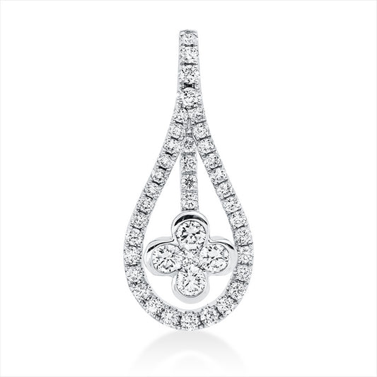Anhänger 18 kt WG, 4 Brill. 0,26 ct, TW-si, 39 Brill. 0,38 ct, TW-si