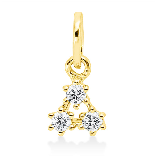 Anhänger 18 kt GG, mit Öse, 3 Brill. 0,07 ct, TW-si