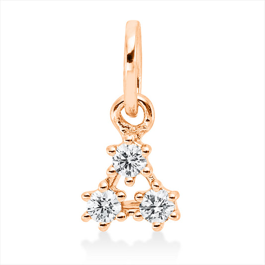Anhänger 18 kt RG, mit Öse, 3 Brill. 0,07 ct, TW-si