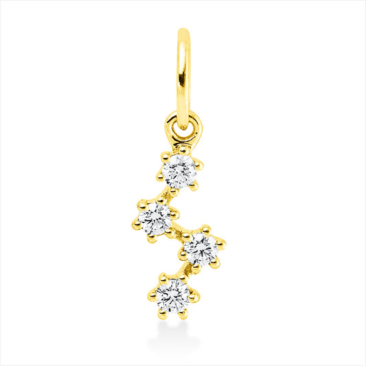 Anhänger 18 kt GG, mit Öse, 4 Brill. 0,09 ct, TW-si