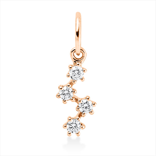 Anhänger 18 kt RG, mit Öse, 4 Brill. 0,09 ct, TW-si