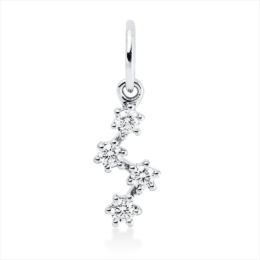Anhänger 18 kt WG, mit Öse, 4 Brill. 0,09 ct, TW-si