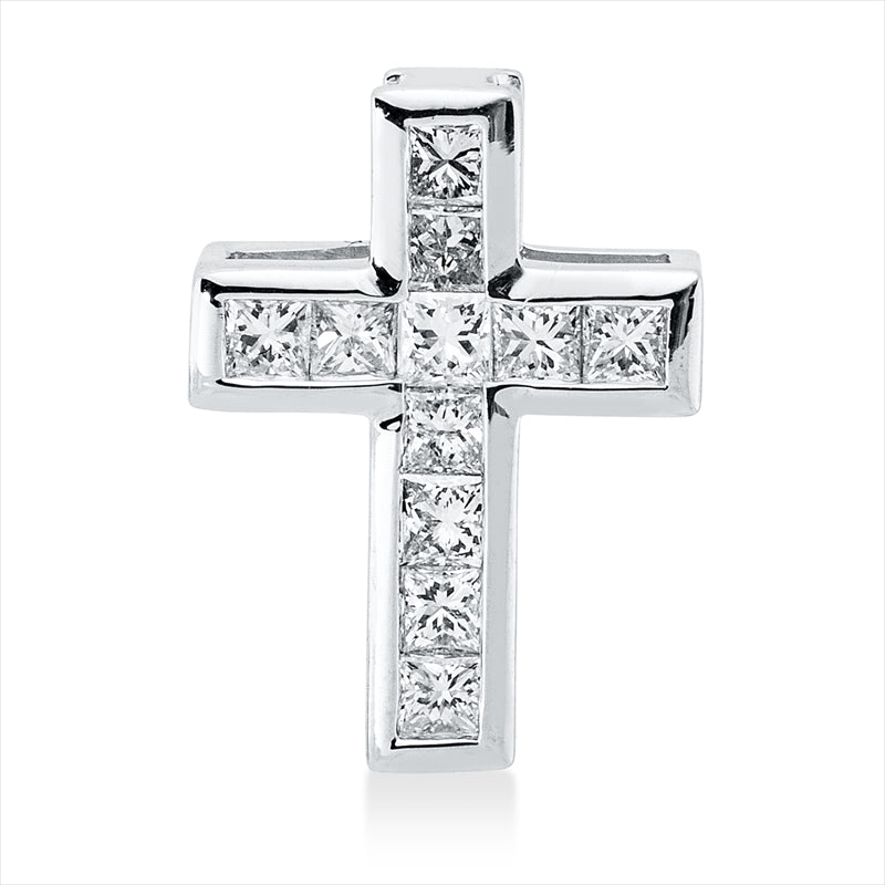 Anhänger 14 kt WG, 11 Princ. 0,14 ct, TW-vsi