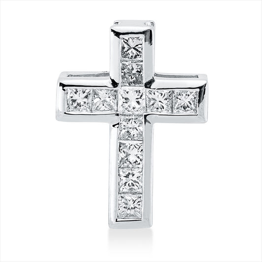 Anhänger 14 kt WG, 11 Princ. 0,14 ct, TW-vsi