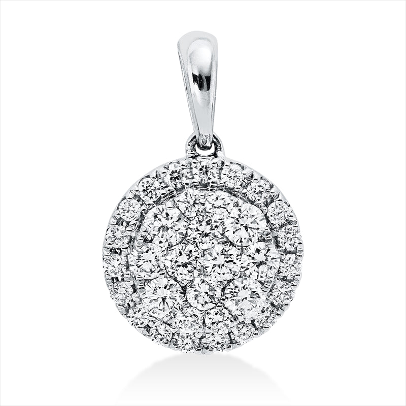 Anhänger 18 kt WG, mit Öse, 33 Brill. 0,42 ct, TW-si