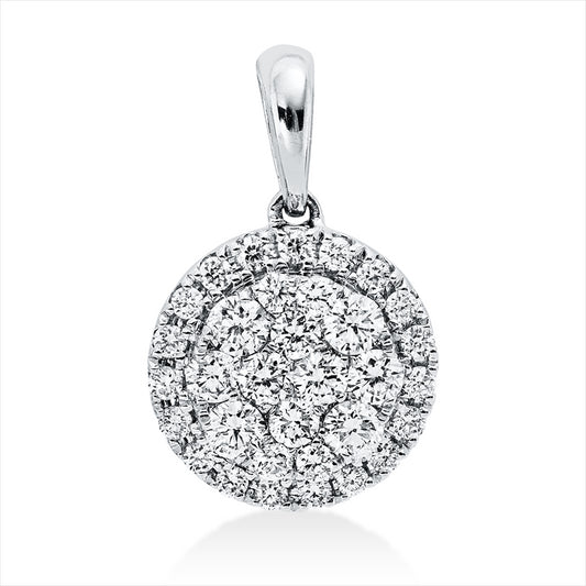 Anhänger 18 kt WG, mit Öse, 33 Brill. 0,42 ct, TW-si