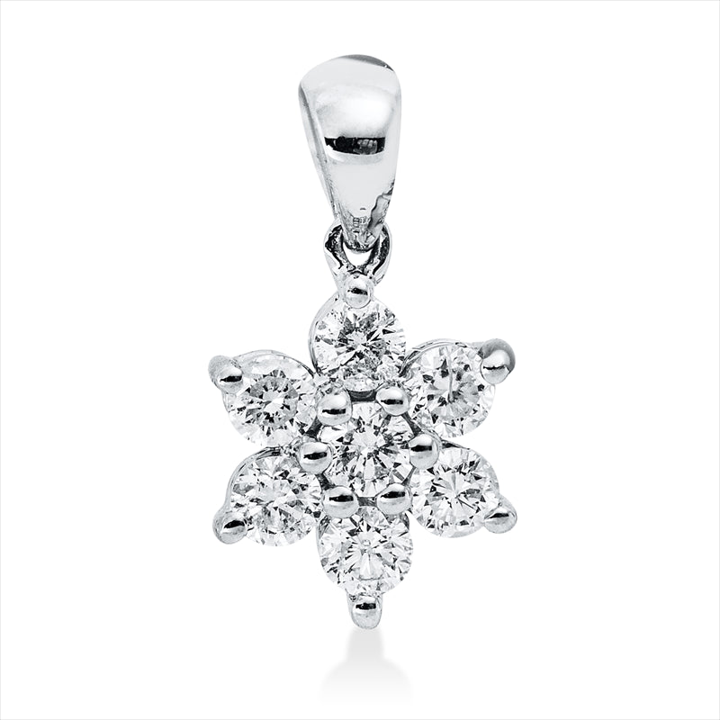 Anhänger 14 kt WG, mit Öse, 7 Brill. 0,25 ct, TW-pi