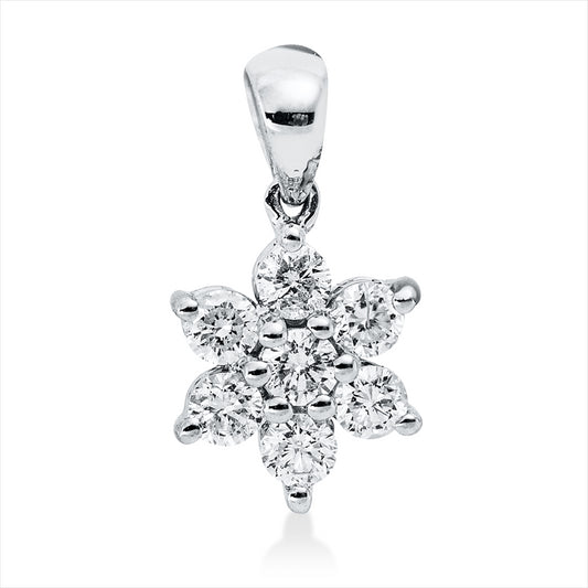 Anhänger 14 kt WG, mit Öse, 7 Brill. 0,25 ct, TW-pi