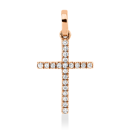 Anhänger 18 kt RG, mit Öse, 21 Brill. 0,06 ct, TW-si