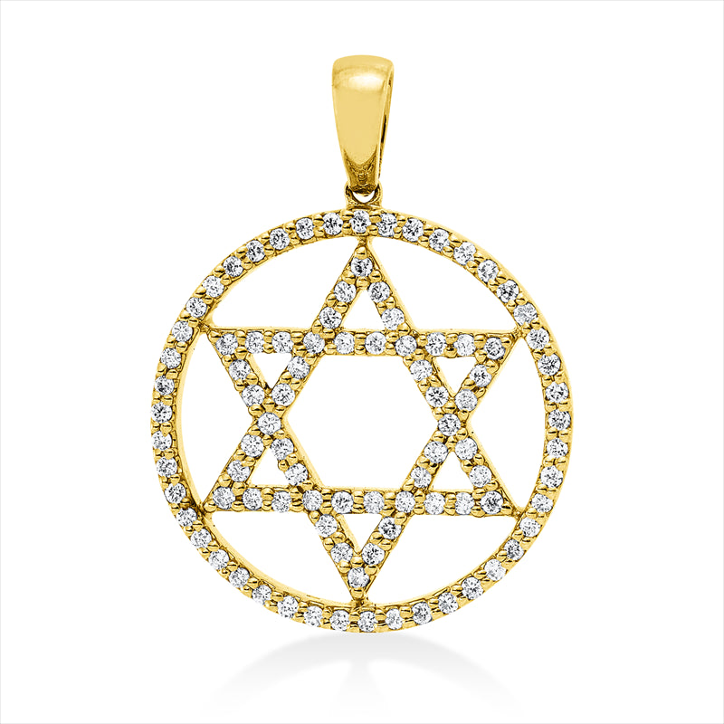 Anhänger 18 kt GG, mit Öse, 93 Brill. 0,35 ct, TW-si