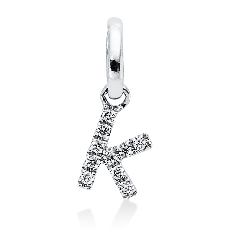 Anhänger 18 kt WG, mit Öse, 10 Brill. 0,03 ct, TW-si