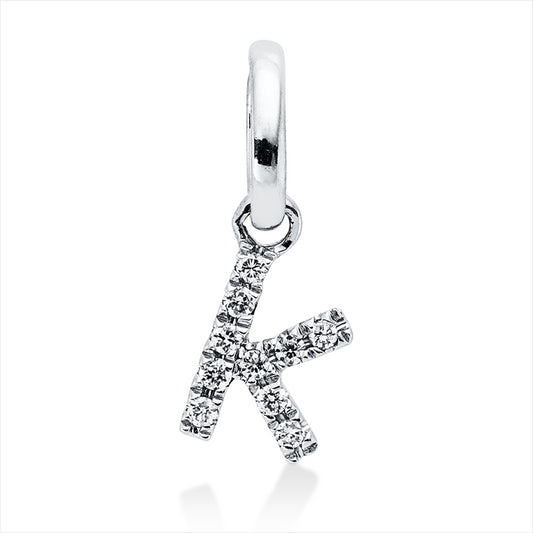 Anhänger 18 kt WG, mit Öse, 10 Brill. 0,03 ct, TW-si