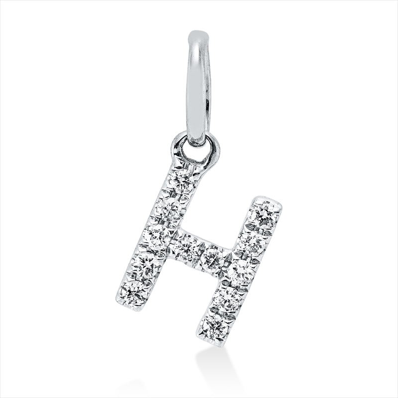 Anhänger 18 kt WG, mit Öse, 12 Brill. 0,05 ct, W-si