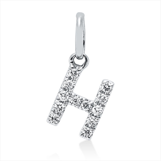 Anhänger 18 kt WG, mit Öse, 12 Brill. 0,05 ct, W-si
