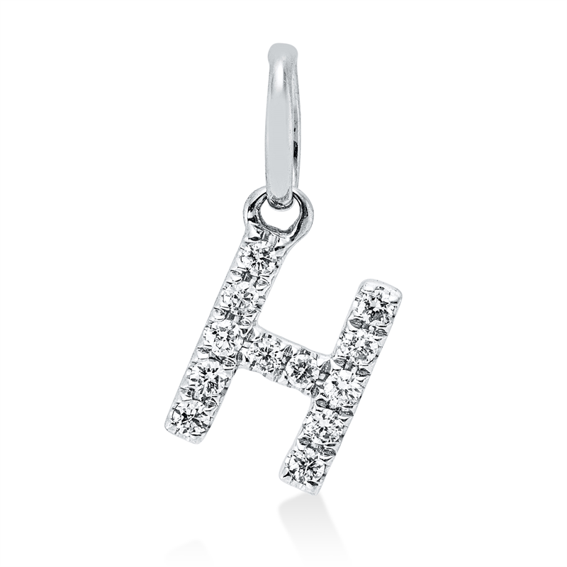 Anhänger 18 kt WG, mit Öse, 12 Brill. 0,05 ct, W-si
