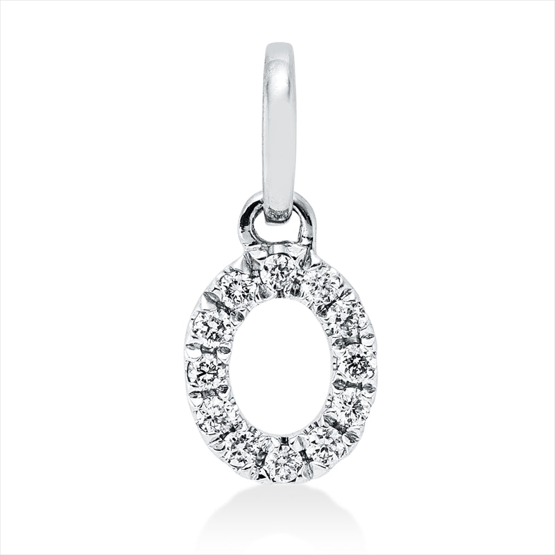 Anhänger 18 kt WG, mit Öse, 12 Brill. 0,05 ct, W-si