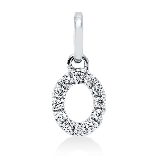 Anhänger 18 kt WG, mit Öse, 12 Brill. 0,05 ct, W-si