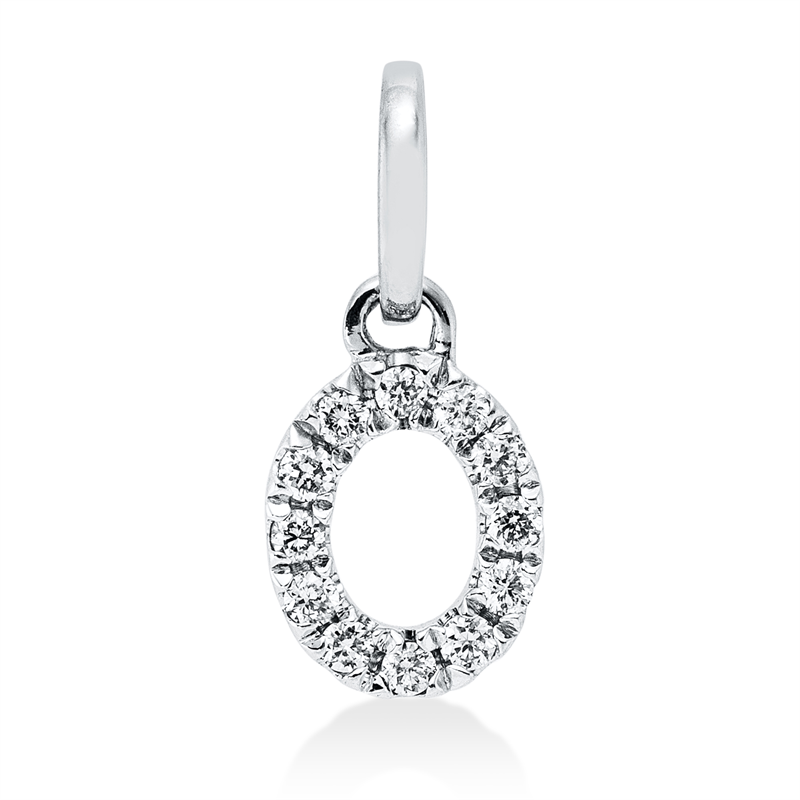 Anhänger 18 kt WG, mit Öse, 12 Brill. 0,05 ct, W-si