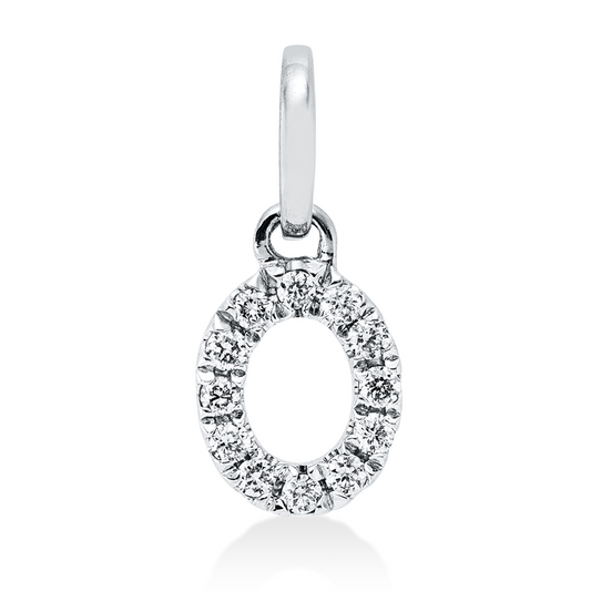 Anhänger 18 kt WG, mit Öse, 12 Brill. 0,05 ct, W-si