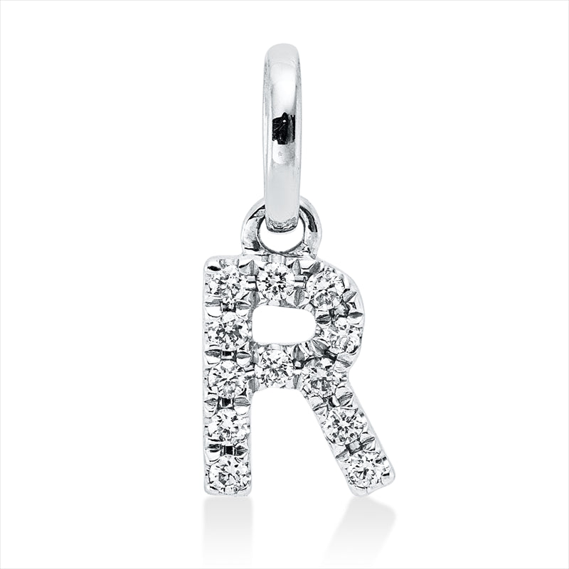 Anhänger 18 kt WG, mit Öse, 12 Brill. 0,05 ct, W-si