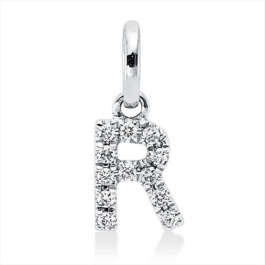 Anhänger 18 kt WG, mit Öse, 12 Brill. 0,05 ct, W-si