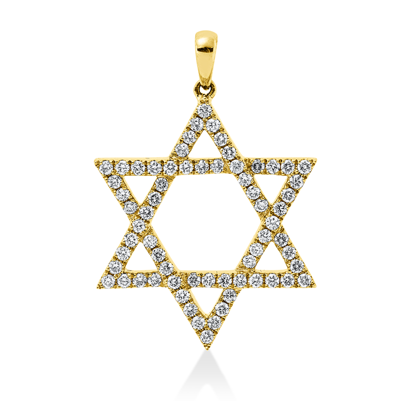 Anhänger 18 kt GG, mit Öse, 66 Brill. 0,71 ct, TW-si