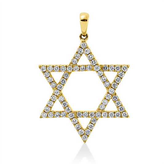 Anhänger 18 kt GG, mit Öse, 66 Brill. 0,71 ct, TW-si