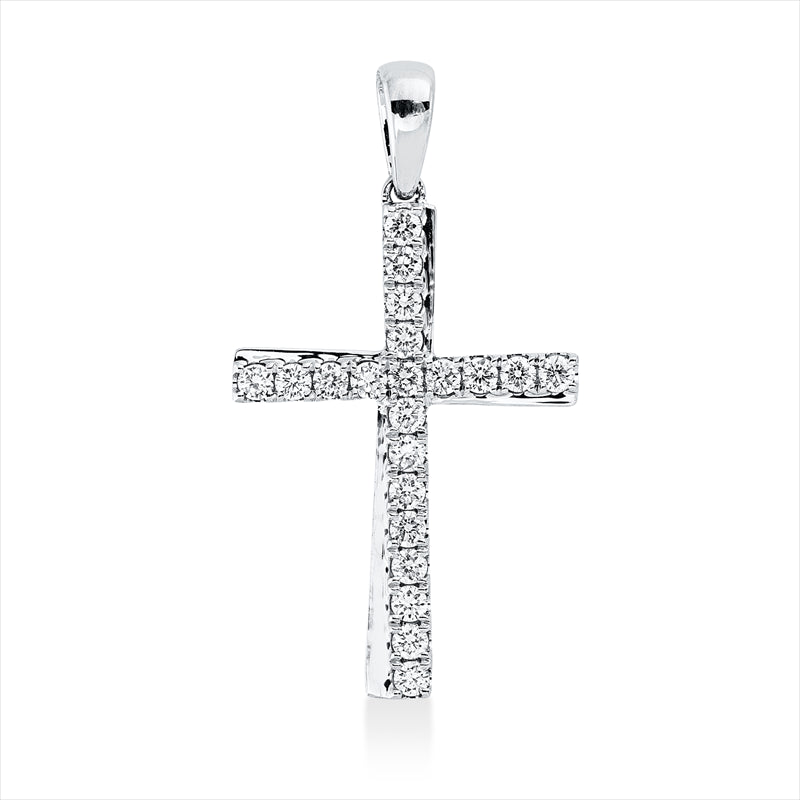 Anhänger 18 kt WG, mit Öse, 21 Brill. 0,24 ct, TW-si