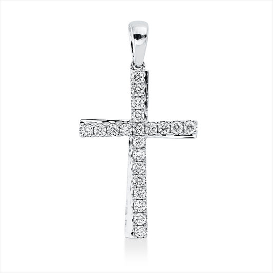 Anhänger 18 kt WG, mit Öse, 21 Brill. 0,24 ct, TW-si