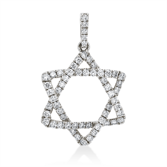 Anhänger 18 kt WG, mit Öse, 6 Brill. 0,06 ct, TW-si, 53 Brill. 0,34 ct, TW-si