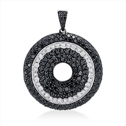 Anhänger 18 kt WG, Fassung teils schwarz rhodinie, 35 Brill. 0,38 ct, W-si, 202 Brill. 3,80 ct, schwarz