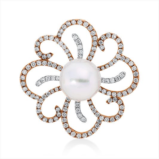 Anhänger 18 kt RG+WG, 132 Brill. 1,97 ct, F-si/pi, 1 SS weiß 13,2 mm