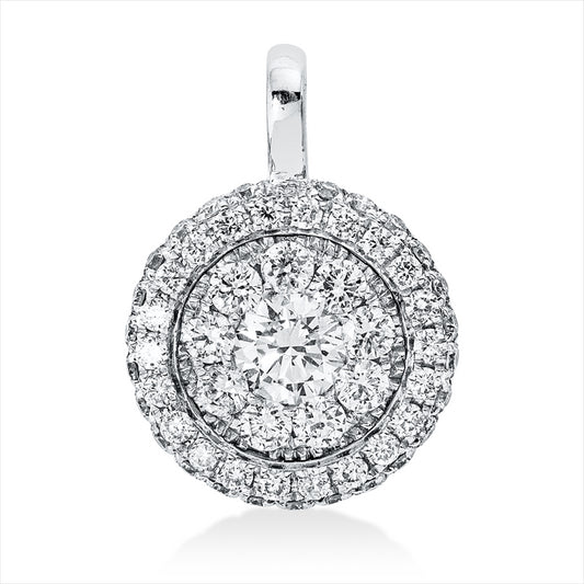 Anhänger 18 kt WG, mit Öse, 57 Brill. 0,65 ct, TW-si
