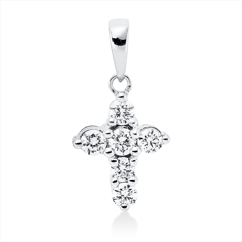 Anhänger 18 kt WG, 6 Brill. 0,23 ct, TW-si