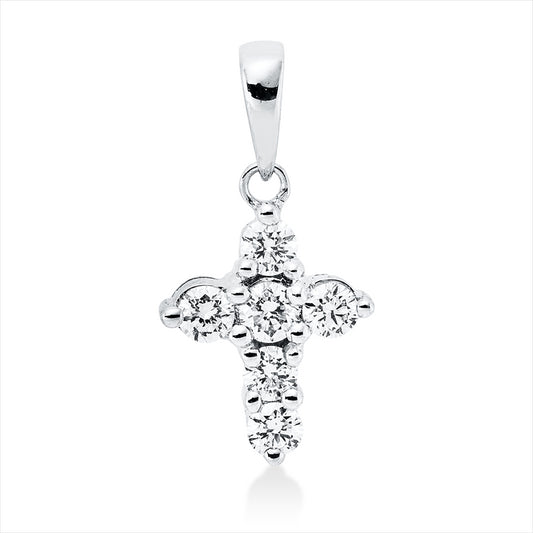 Anhänger 18 kt WG, 6 Brill. 0,23 ct, TW-si