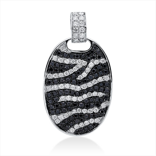 Anhänger 18 kt WG, Fassung teils schwarz rhodinie, 154 Brill. 1,41 ct, fancy