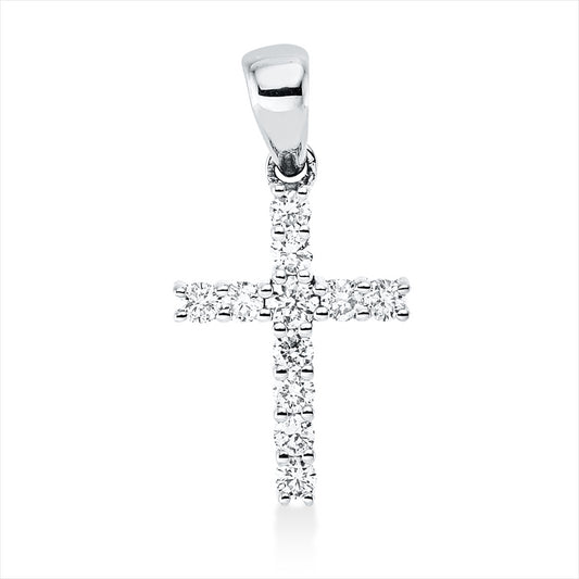 Anhänger 18 kt WG, mit Öse, 11 Brill. 0,14 ct, TW-si