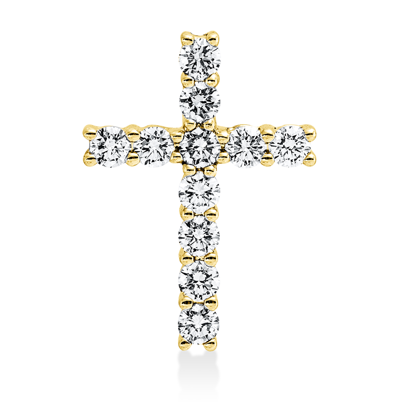 Anhänger 18 kt GG, 11 Brill. 0,48 ct, TW-si